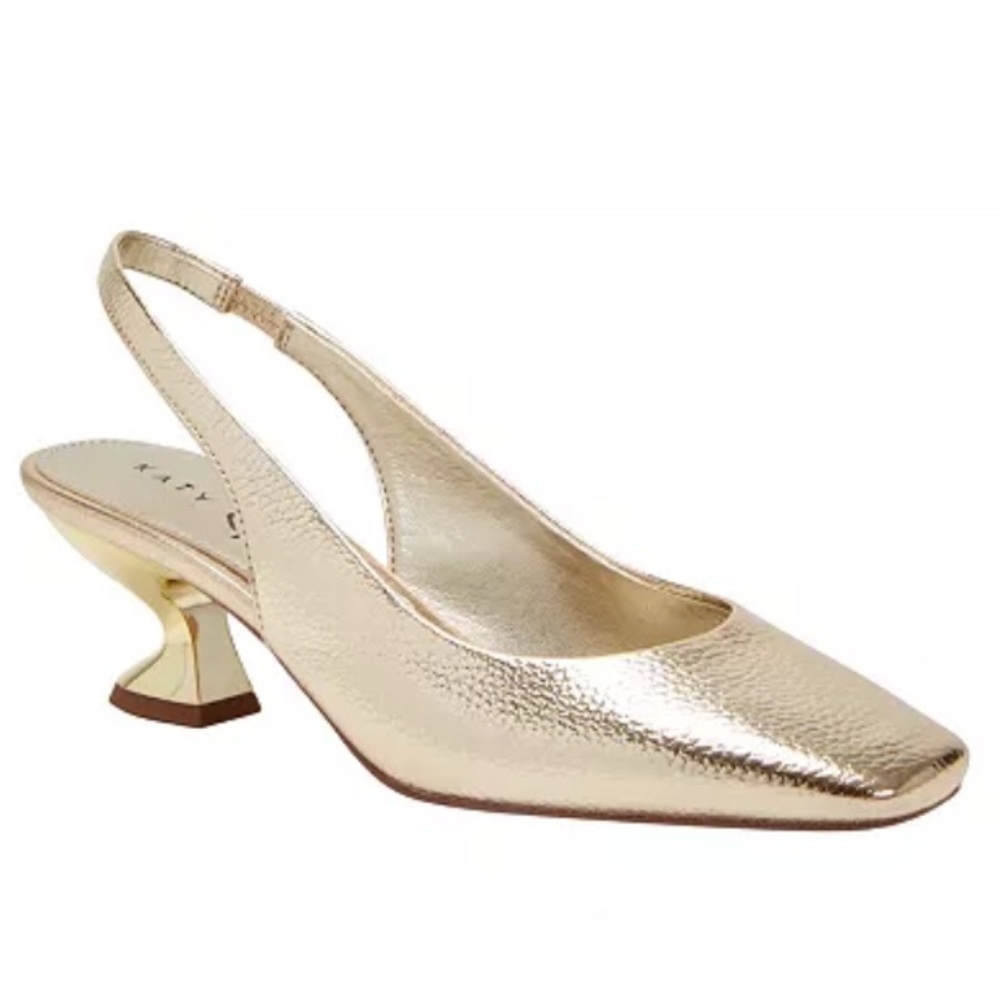NWT Katy Perry Collections Gold Slingback‎ Heels size 8